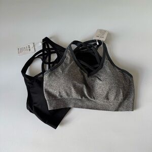 Gray and Black Sports Bras